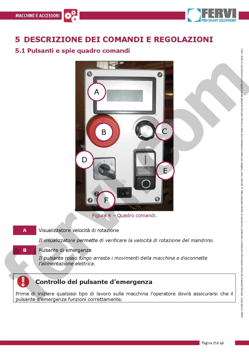 Fervi T061A - Trapano fresa da banco ad ingranaggi