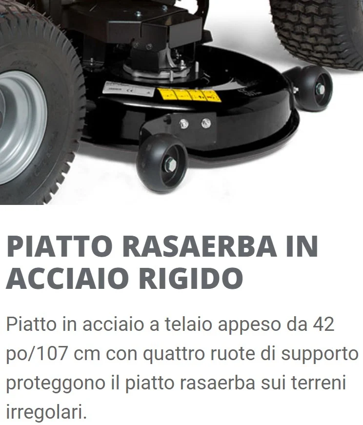 Snapper SPX110 - Trattorino rasaerba con Piatto da 107 cm ed avviamento elettrico