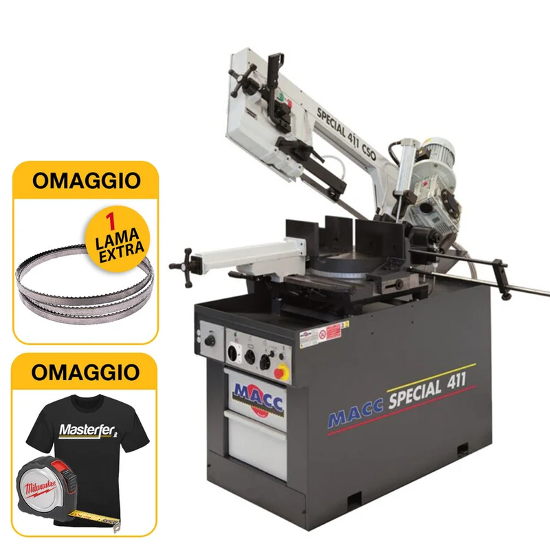 MACC SPECIAL 411 CSO - Segatrice a nastro professionale, discesa autonoma, lubrificata