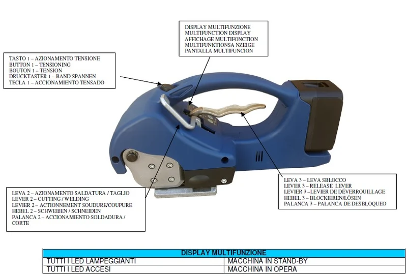 Omstrap OMS22 TENDIREGGIA BATTERIA CARICAB.+2 BATT. 5.0Ah 13-16 MM , 18v