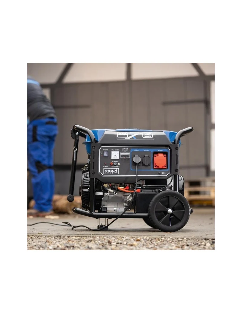 Scheppach SG7100X - Generatore di corrente 4 tempi 5,5 KW accensione elettrica - monofase/trifase