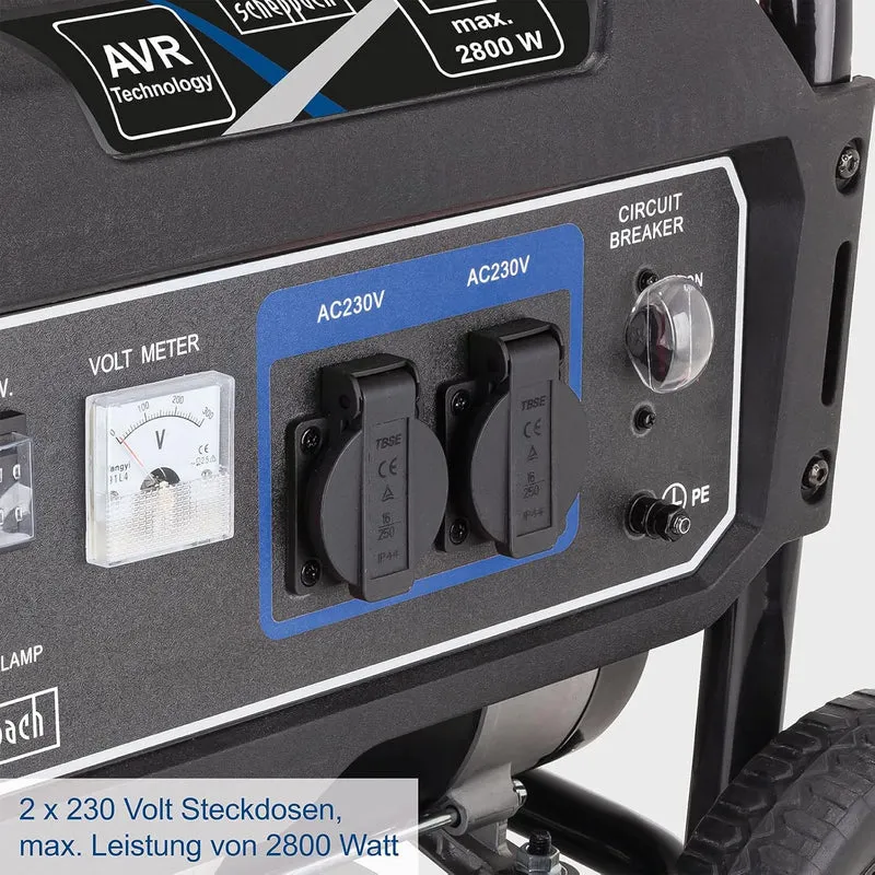 Scheppach SG3200X - Generatore di corrente a benzina 2,8 Kw max - monofase