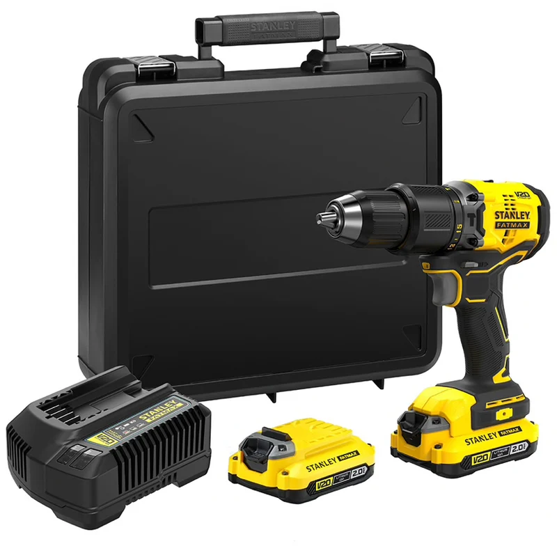 Stanley FatMax SFMCD715D2K - Trapano avvitatore con percussione 2 batterie 2.0Ah 18V