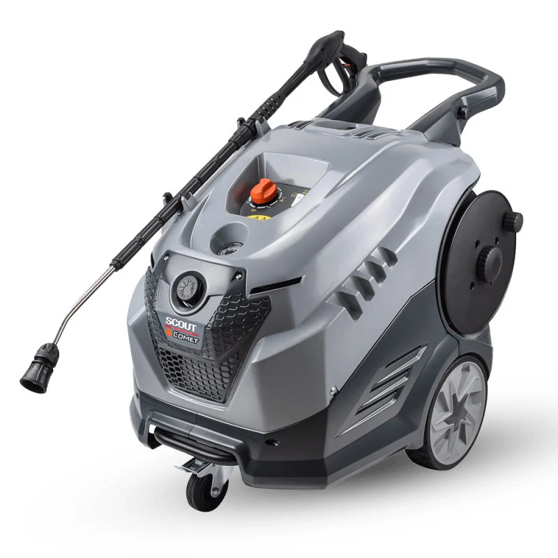Comet Scout 150 Extra - Idropulitrice a caldo 150 bar 540 L/H, con avvolgitubo