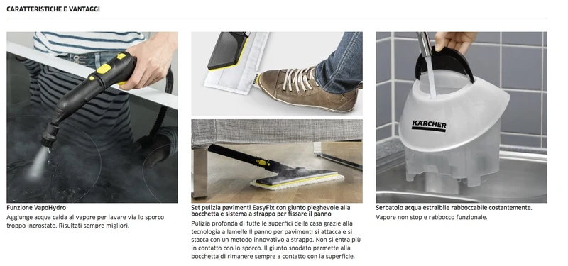 Karcher SC 5 EasyFix - Pulitore a vapore, vaporetto, 2200W