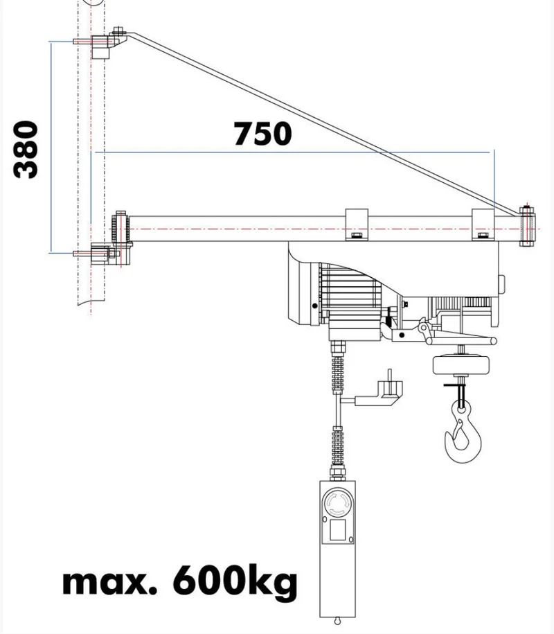 Holzmann SA600750 braccio girevole 750 mm , senza palo verticale