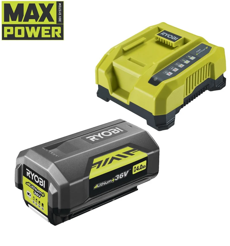 Ryobi RY36BC60A-140 Kit Batteria 36V 4.0Ah & Caricabatterie Rapido professionale