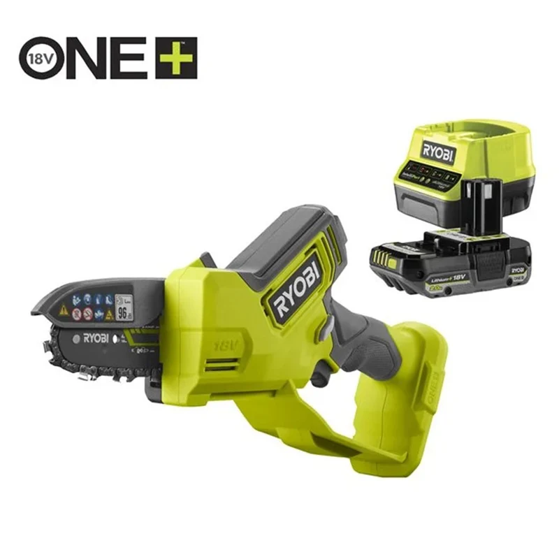 Ryobi RY18PSX10A-120 - Seghetto da potatura a batteria 18V - 1 x 2Ah - barra da 10 cm