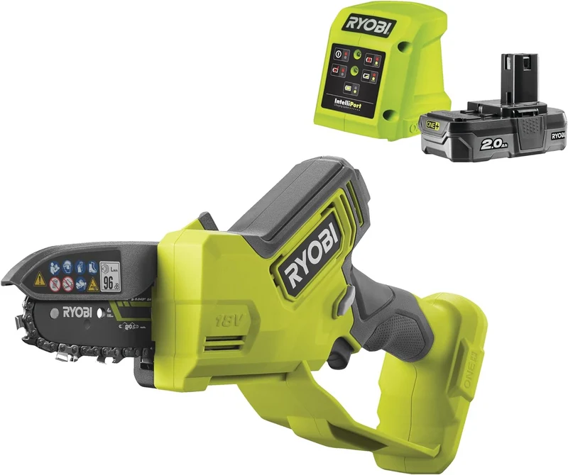 Ryobi RY18PSX10A-120 - Seghetto da potatura a batteria 18V - 1 x 2Ah - barra da 10 cm