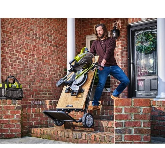 Ryobi RWBSB-01 - Banco da lavoro pieghevole e carrello in legno su ruote