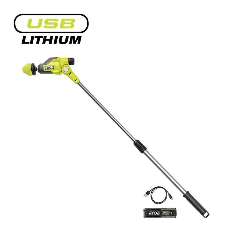 Ryobi RTS4-120G - Kit Spazzola telescopica a batteria USB Lithium (1x 2.0Ah)