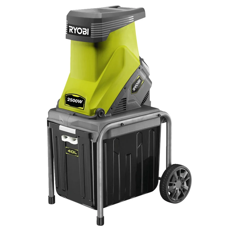 Ryobi RSH2545B - Biotrituratore tritafoglie elettrico a impatto a due lame - 2500W - 220V , ramo max 45 mm