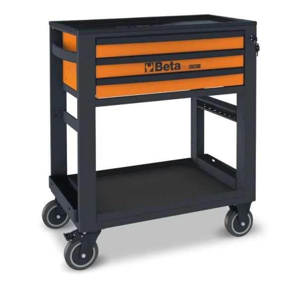 Beta RSC51-FO - Carrello attrezzi da officina di servizio con 3 cassetti (vuoto) - Arancione/Antracite