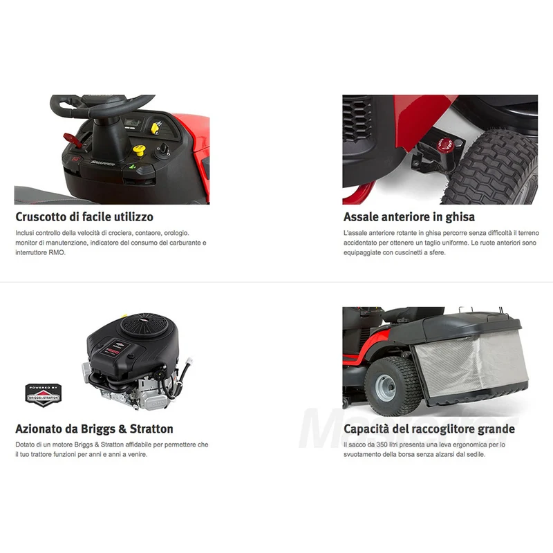 Snapper RPX210 - Trattorino rasaerba con motore Briggs & Stratton, taglio 96cm + Kit mulching