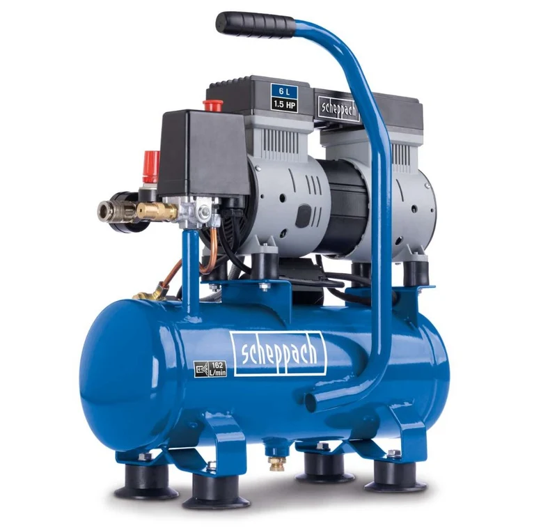 Scheppach HC08Si compressore , 6 litri , 8 bar , 162 l/min senza olio 220V silenzioso