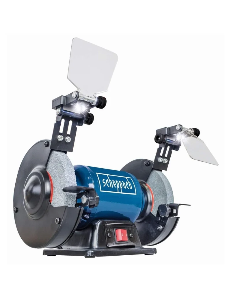 Scheppach SM150L - Smerigliatrice da banco con luce led e doppia mola da 6" ø 150 400W 220V