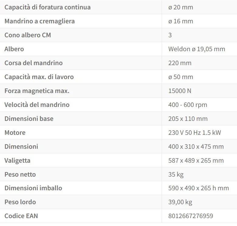 Fervi 0518/50 - Trapano magnetico 50