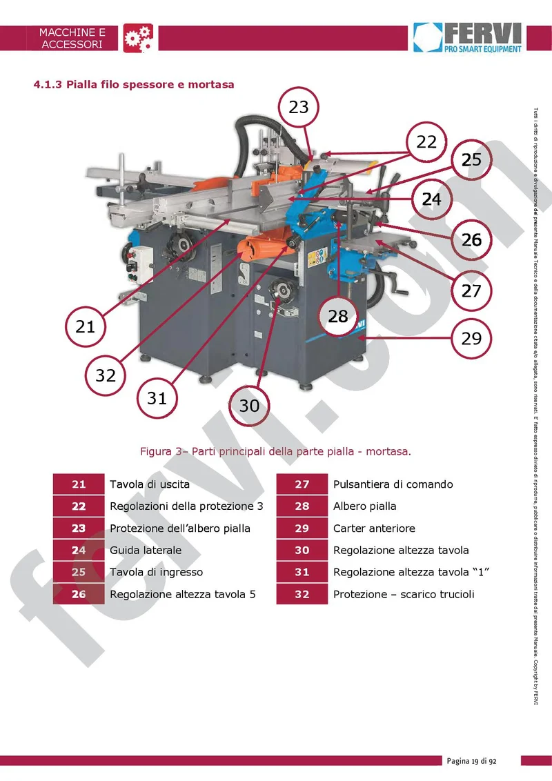 Fervi 0498 - Combinata da legno 8 lavorazioni