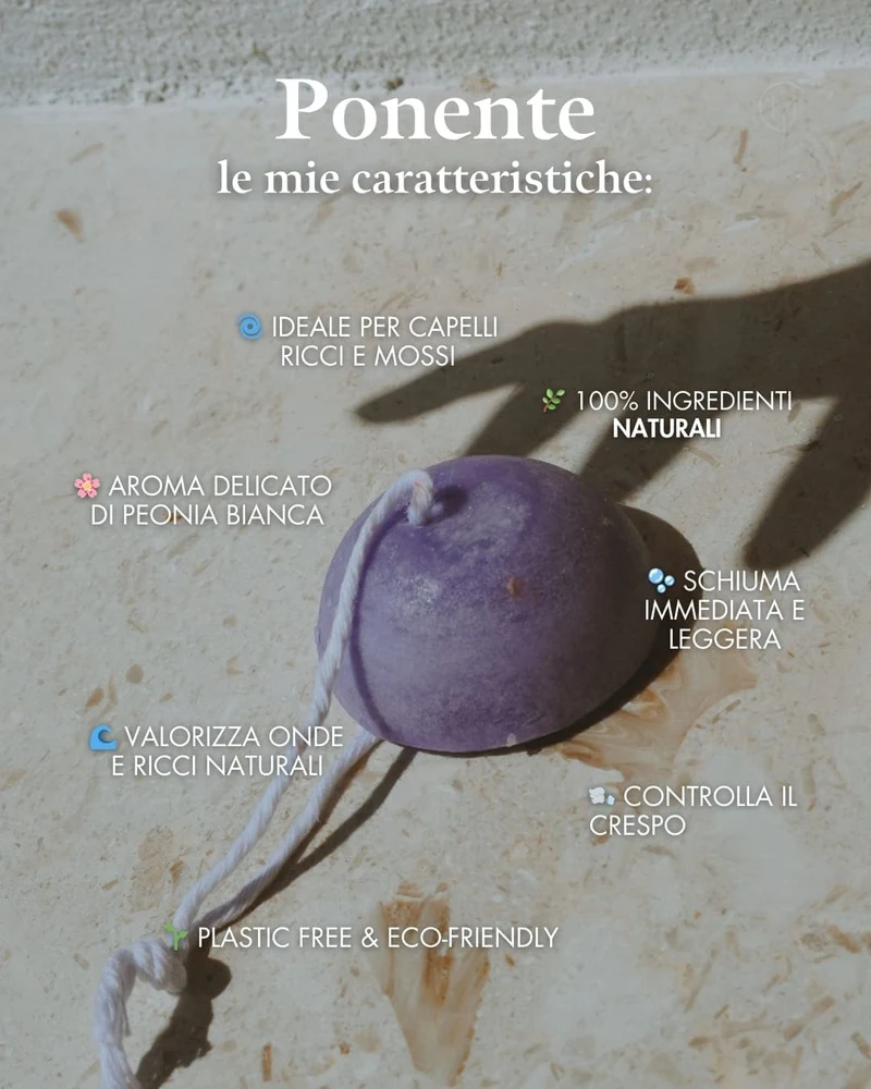 Shampoo solido per capelli ricci e mossi Ponente