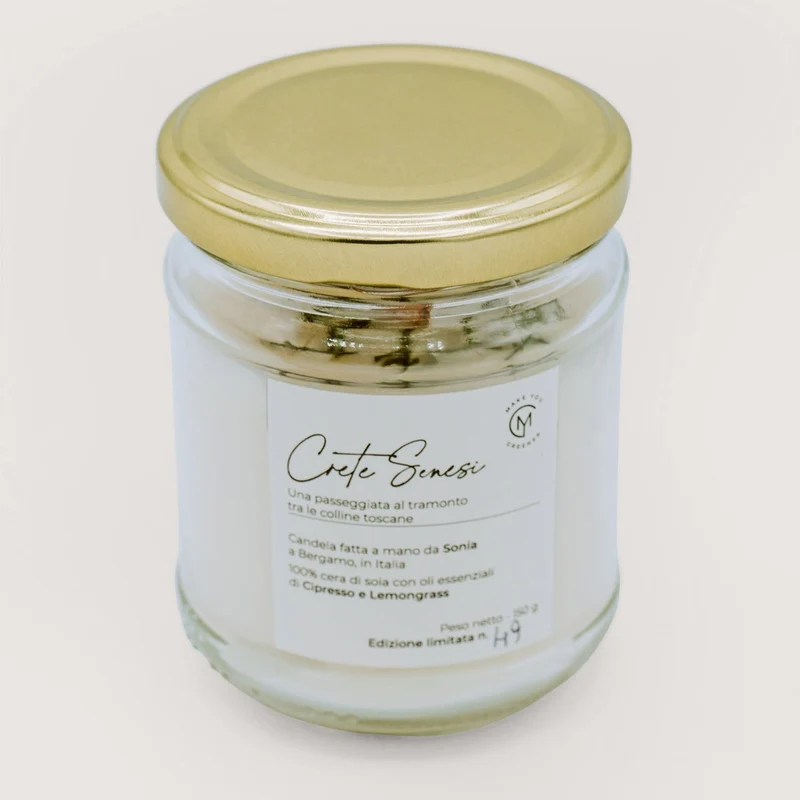 Eco Candela naturale in cera di soia