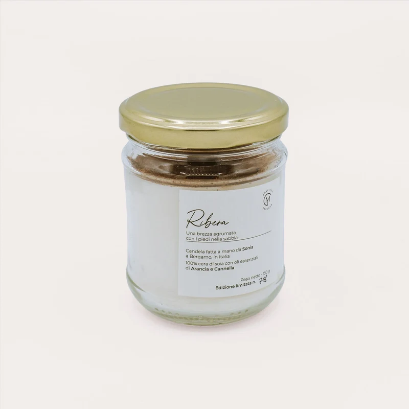 Eco Candela naturale in cera di soia
