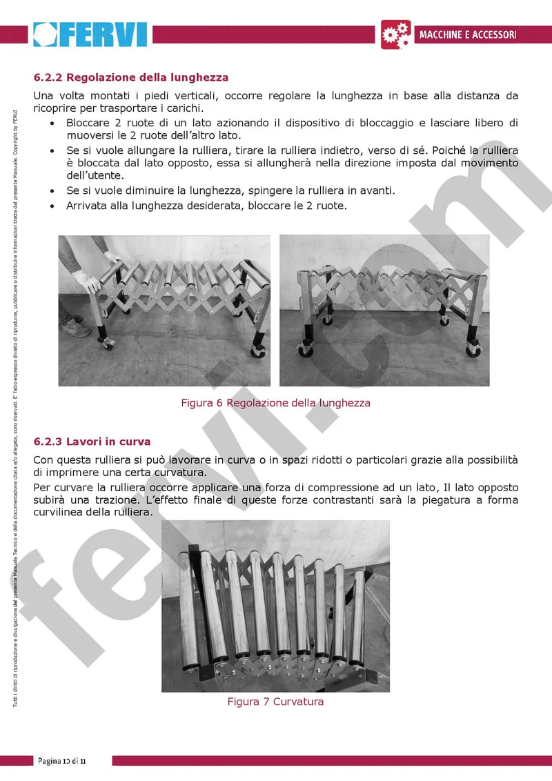 Fervi R003/09 RULLIERA A PANTOGRAFO estensibile lunghezza da 485 a 1400 mm altezza da 610 a 950 mm larghezza 485 mm