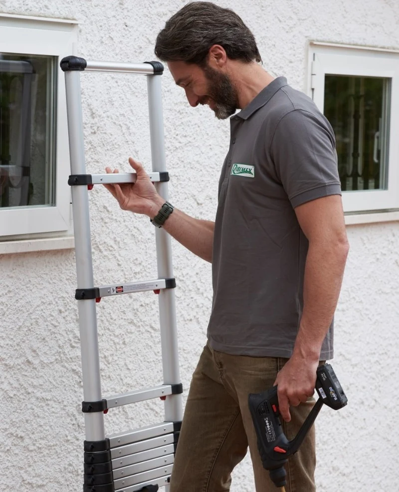 Ribimex PRET114 - Scala telescopica 11 gradini h 83 cm/ Larghezza 540 cm