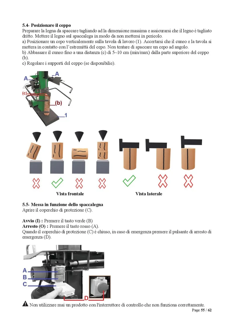 Ribimex PREHLS8T/VN - Spaccalegna elettrico verticale 8 tonnellate 3000 W