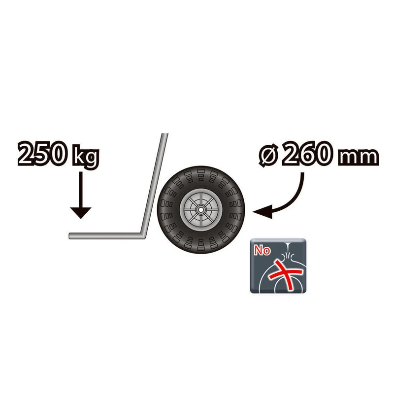 Ribimex PRCDBV - Carrello con pedana pieghevole con portata 250 Kg