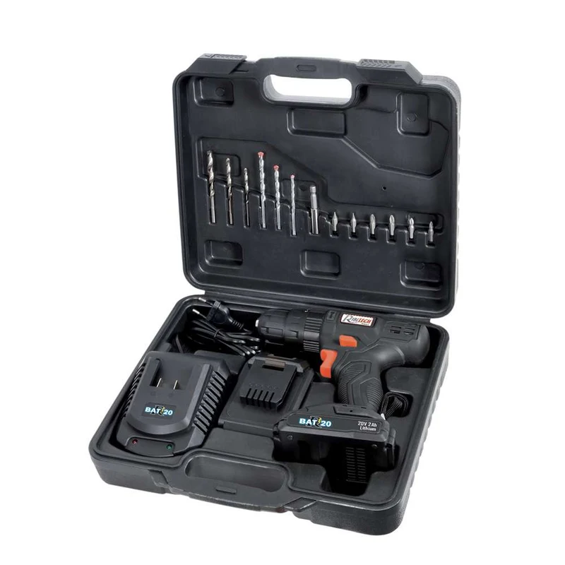 Ribimex PRBAT20/P - Trapano avvitatore 2 batterie litio 20V - RBAT20