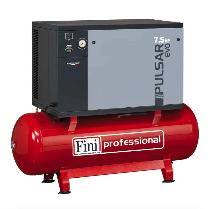Fini Pulsar Evo BK119-500-7,5 - Compressore silenziato professionale a cinghia bistadio - trifase - 500 litri