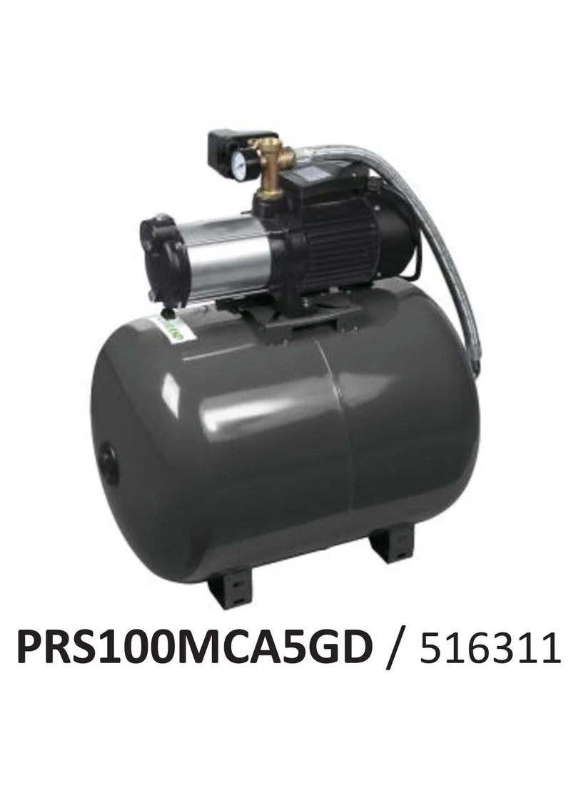 Ribimex PRS100MCA5GD - Compressore 100L con pompa 5 turbine