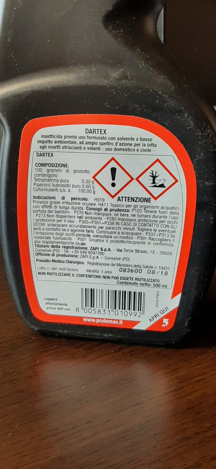 SPRAY INSETTI STRISCIANTI NO-GAS 500ml PROTE300