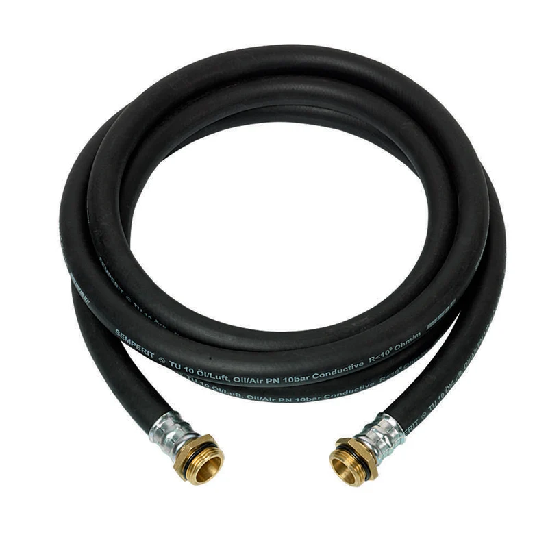 Ribimex PRKA103GOM - Tubo gasolio in gomma 4 m con raccordi 1“ in ottone pressati