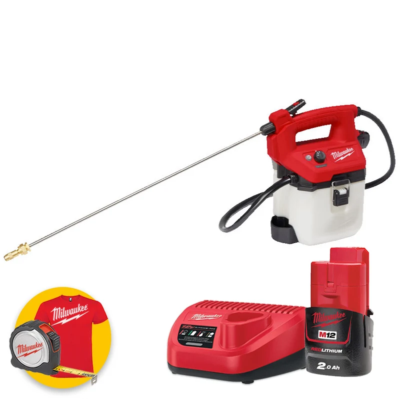Milwaukee M12 BHCS3L-201 - Pompa irroratrice a batteria 12V per agenti chimici - 1 x 2Ah