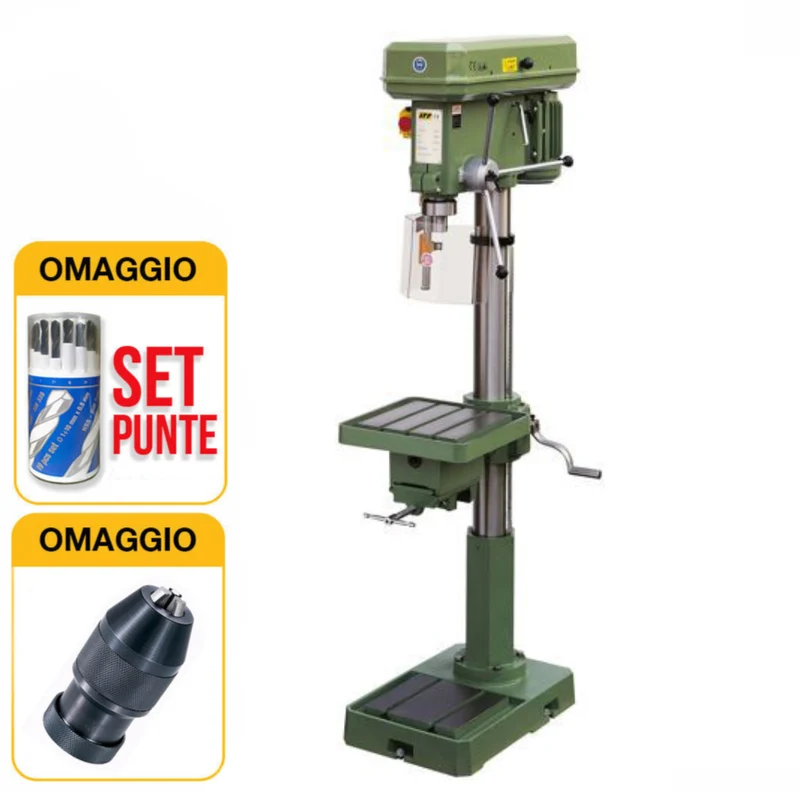 LTF M05860322 - Trapano a colonna a pavimento, tavola ribaltabile con morsa - 400V