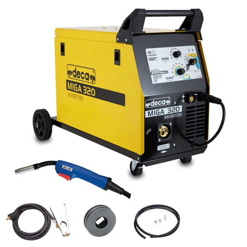 Deca Miga 320 - Saldatrice inverter multiprocesso sinergica 200A - Elettrodo, Filo, Tig
