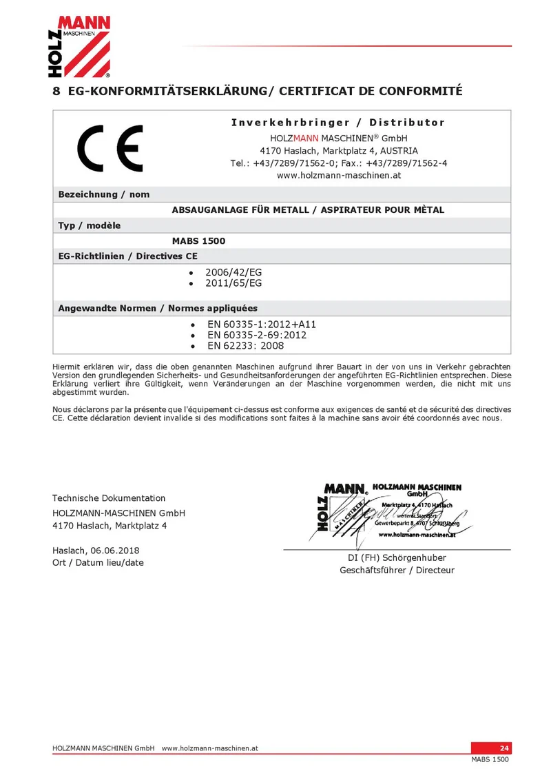 HOLZMANN mabs1500 400V Aspiratore polvere metalli trucioli metallici