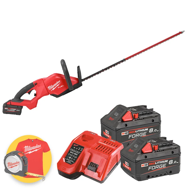 Milwaukee M18 FHET75G2-802 - Tagliasiepi professionale a batteria 18V - Taglio 75 cm - 2 x 8Ah FORGE