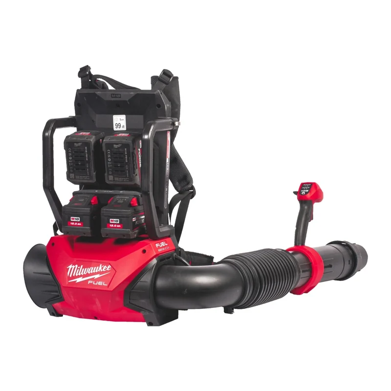 Milwaukee M18 F2BPB-124 - Soffiatore soffiafoglie spalleggiato a doppia batteria con 4 x 18V 12Ah Forge