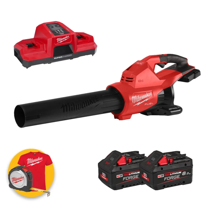 Milwaukee M18 F2BL-802 - Soffiatore a doppia batteria 18V - 2 batterie da 8Ah Forge