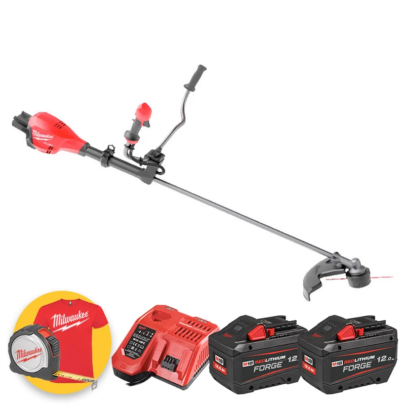 Milwaukee M18 F2BCU-122 - Decespugliatore bike filo/lama a doppia batteria 18V FUEL - 2 x 12Ah FORGE