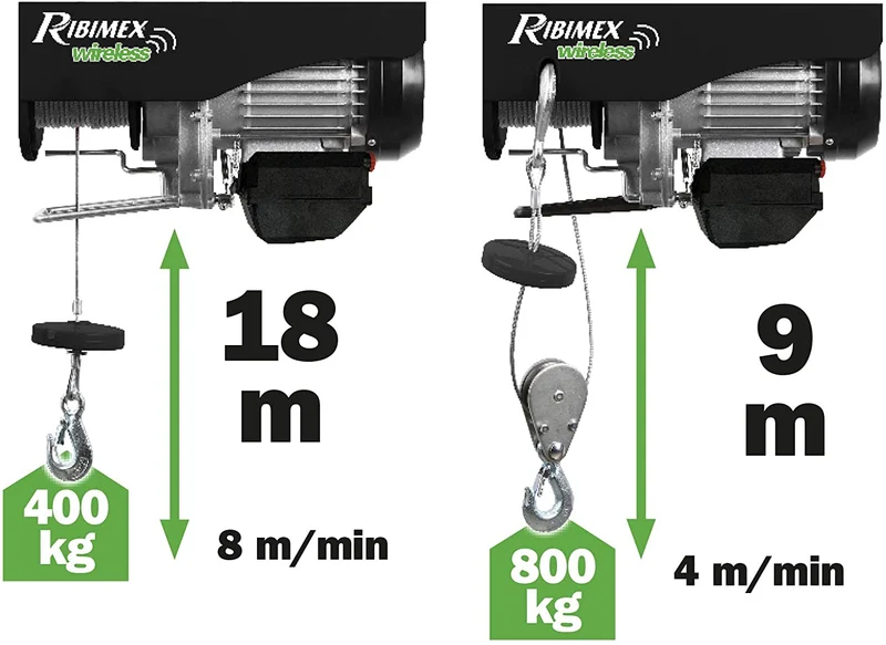Ribimex PE400/800T - Paranco elettrico telecomandato
