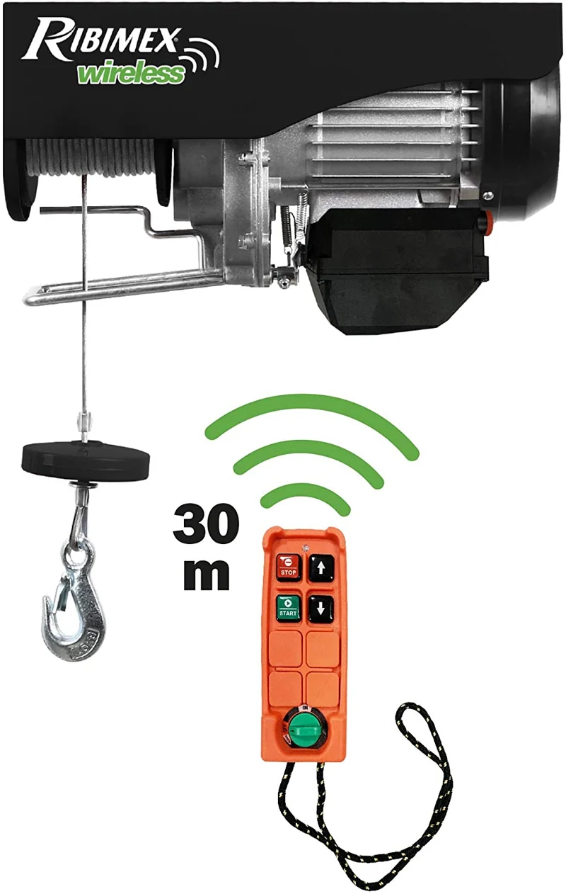Ribimex PE200/400T - Paranco elettrico telecomandato con bandiera
