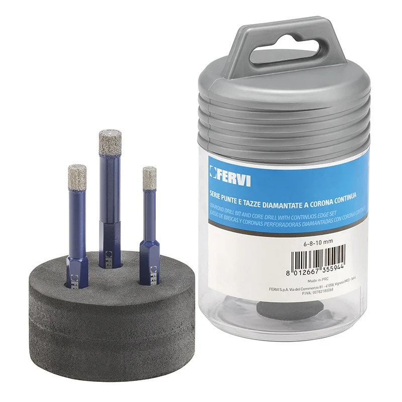 Fervi P033/03S - Serie punte e tazze diamantate a corona continua