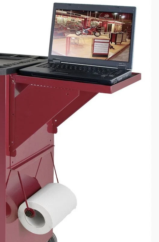 Kraftwerk base appoggio per carrelli officina porta computer , Pc Notebook con porta rotolo integrato