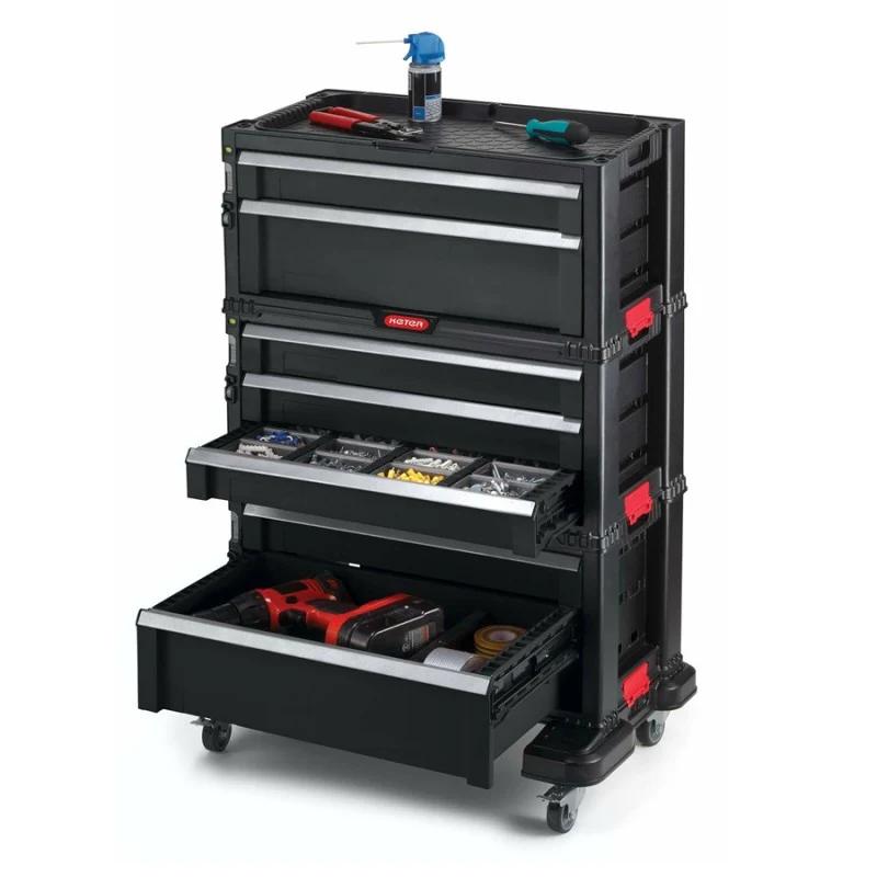 Keter K238557 - Cassettiera carrello portautensili con 7 cassetti vuoti