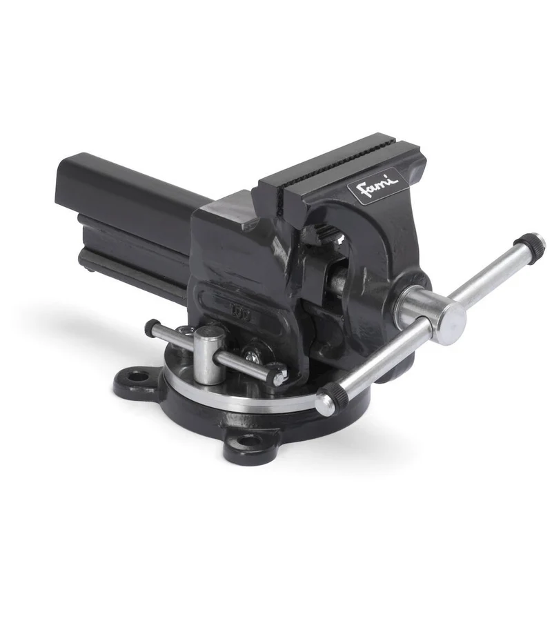 Fami IRONTEAM003 - Morsa da banco girevole Work Tech, ganascia con L 100 mm, apertura 125 mm - per banco Linea 291