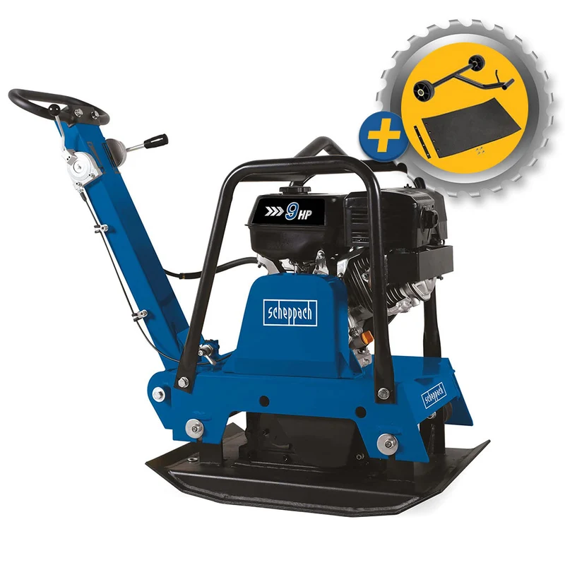 Scheppach HP3000S - Vibrocostipatore compattatore per terreno a piastra vibrante
