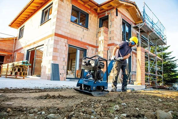 Scheppach HP3000S - Vibrocostipatore compattatore per terreno a piastra vibrante